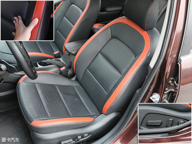 东风悦达起亚k3的双色真皮座椅支持10向电动调节,这在同级车型中很是